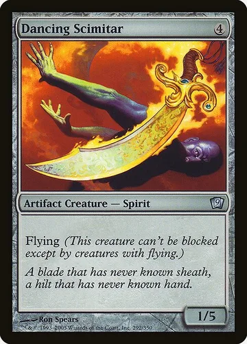 Dancing Scimitar 292★, carta de Magic: The Gathering de Ninth Edition