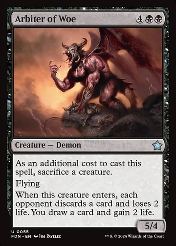 Arbiter of Woe 55, carta de Magic: The Gathering de Foundations