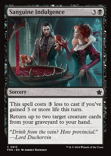 Sanguine Indulgence 613, carta de Magic: The Gathering de Foundations