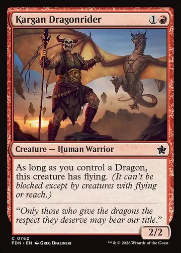 Kargan Dragonrider 762, carta de Magic: The Gathering de Foundations