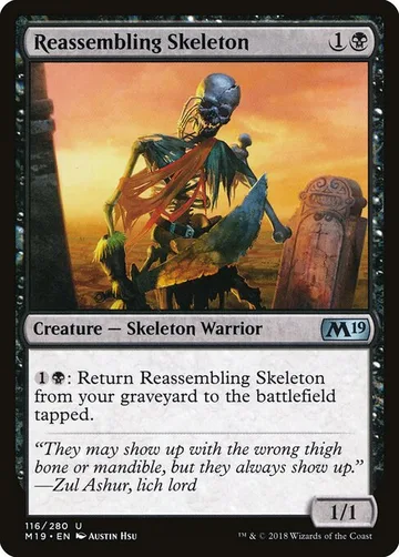 Reassembling Skeleton 116, carta de Magic: The Gathering de Core Set 2019