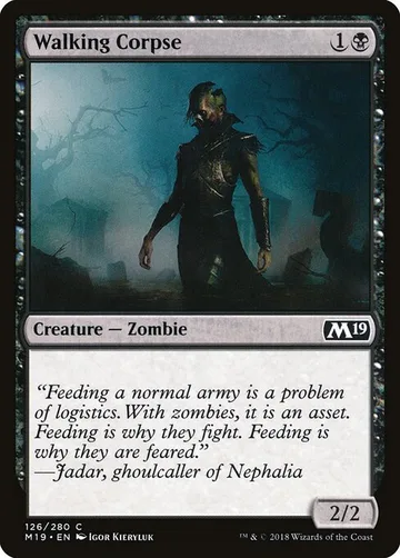 Walking Corpse 126, carta de Magic: The Gathering de Core Set 2019