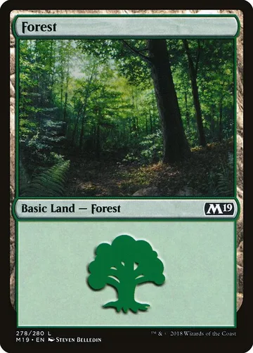 Forest 278, carta de Magic: The Gathering de Core Set 2019