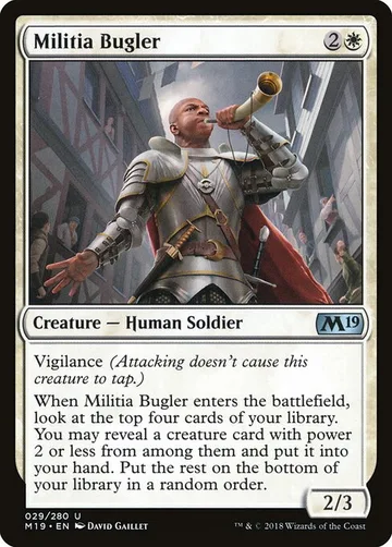 Militia Bugler 29, carta de Magic: The Gathering de Core Set 2019