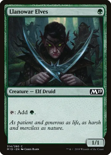 Llanowar Elves 314, carta de Magic: The Gathering de Core Set 2019