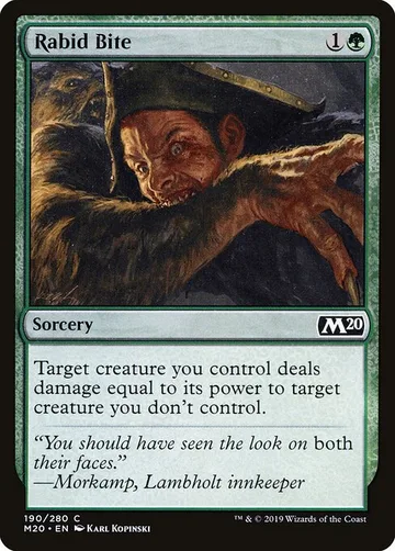 Rabid Bite 190, carta de Magic: The Gathering de Core Set 2020