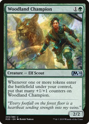 Woodland Champion 205, carta de Magic: The Gathering de Core Set 2020