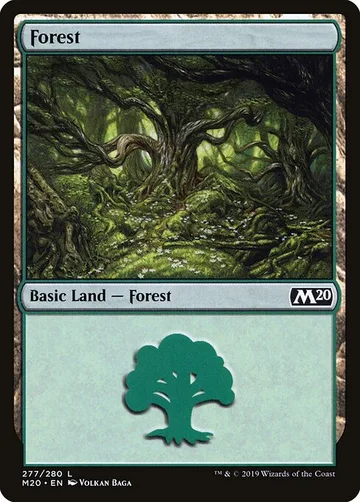 Forest 277, carta de Magic: The Gathering de Core Set 2020