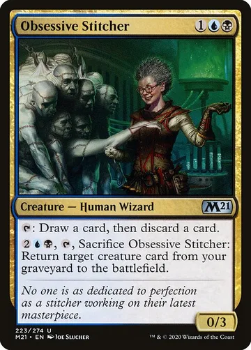 Obsessive Stitcher 223, carta de Magic: The Gathering de Core Set 2021