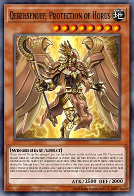 Qebehsenuf, Protección de Horus