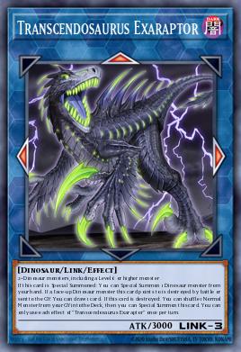 Exarraptor Trascendosaurio AGOV-044, carta de Yu-Gi-Oh! de Age of Overlord