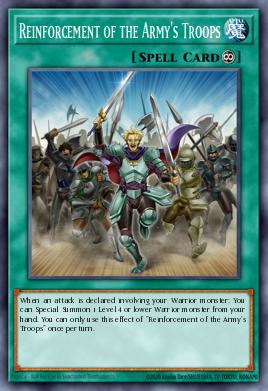 Refuerzo de las Tropas del Ejército BLVO-088, carta de Yu-Gi-Oh! de Blazing Vortex