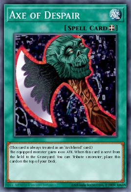 Hacha del Desespero DB1-002, carta de Yu-Gi-Oh! de Dark Beginning 1