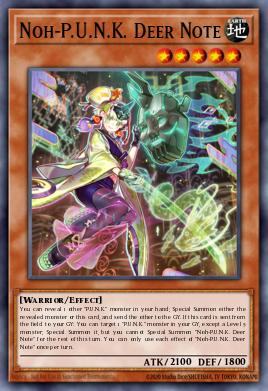 Noh-P.U.N.K. Nota Ciervo DIFO-022, carta de Yu-Gi-Oh! de Dimension Force