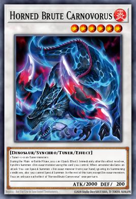 Bruto con Cuernos Carnóvoro DOOD-098, carta de Yu-Gi-Oh! de Doom of Dimensions