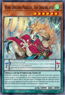 Wind Unicorn Parallel, the Dracoslayer MAMO-125, carta de Yu-Gi-Oh! de Magnificent Monsters