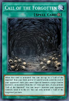 Llamada de los Olvidados MZMU-007, carta de Yu-Gi-Oh! de Maze of Muertos