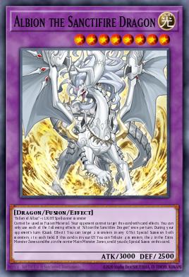 Albion el Dragón Santifuegado MZMU-101, carta de Yu-Gi-Oh! de Maze of Muertos