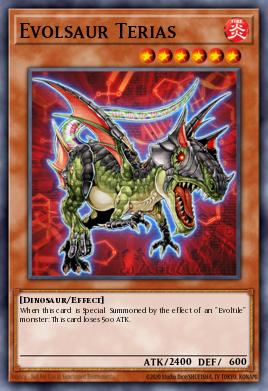 Terias Evolusaurio ORCS-028, carta de Yu-Gi-Oh! de Order of Chaos