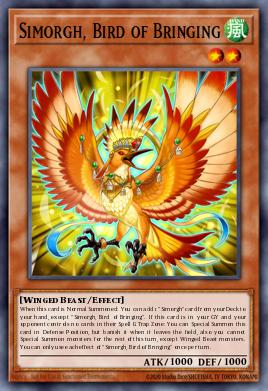 Simorgh, Ave de Traslado RIRA-018, carta de Yu-Gi-Oh! de Rising Rampage