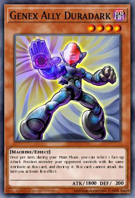 Aliado Genex Duradark STBL-095, carta de Yu-Gi-Oh! de Starstrike Blast