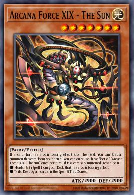 Fuerza Arcana XIX - El Sol SUDA-005, carta de Yu-Gi-Oh! de Supreme Darkness