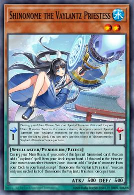 Shinonome la Sacerdotisa Vaylantz TAMA-001, carta de Yu-Gi-Oh! de Tactical Masters