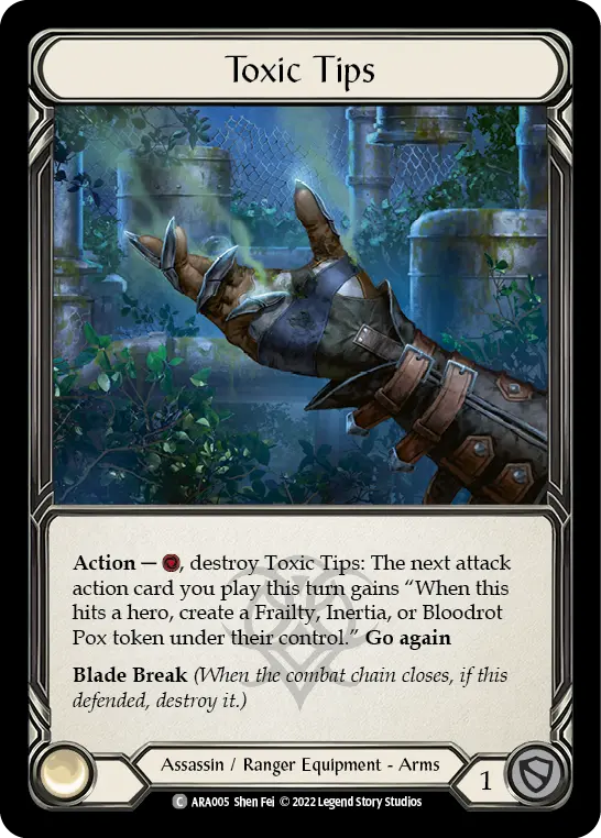 Toxic Tips ARA005, carta de Flesh and Blood de Arakni Blitz Deck