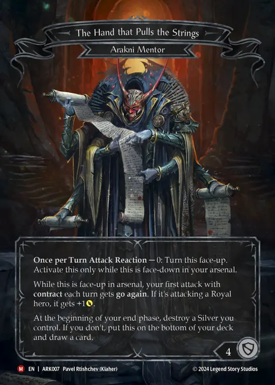 The Hand that Pulls the Strings ARK007, carta de Flesh and Blood de Arakni Blitz Deck