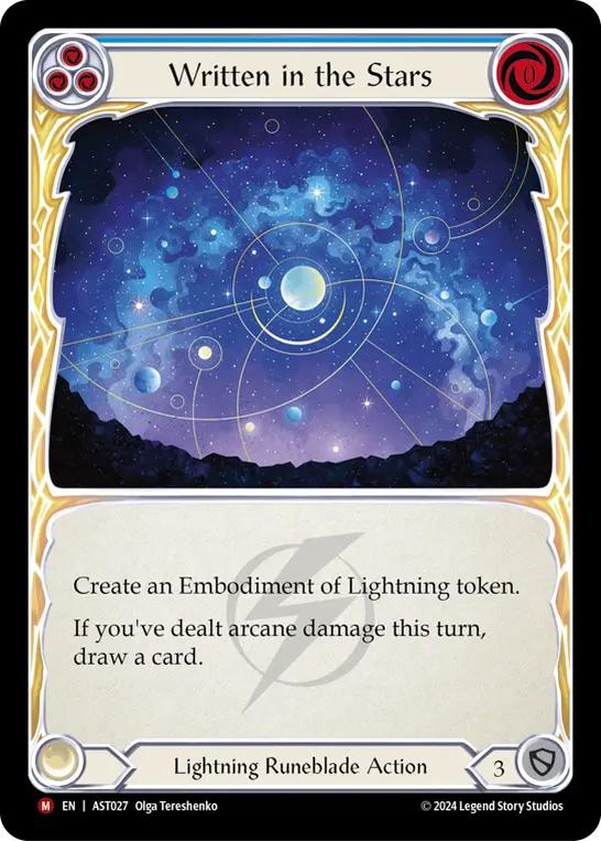 Written in the Stars (Blue) AST027, carta de Flesh and Blood de Armory Deck - Aurora