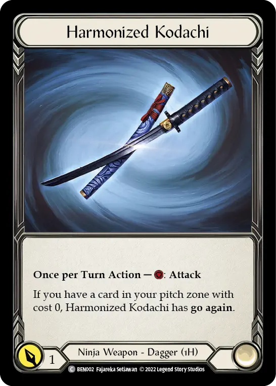 Harmonized Kodachi BEN002, carta de Flesh and Blood de Benji Blitz Deck