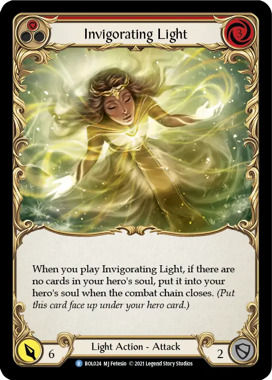 Invigorating Light (Red) BOL024, carta de Flesh and Blood de Boltyn Blitz Deck