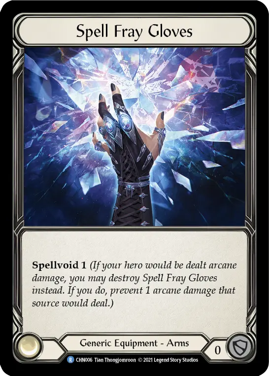 Spell Fray Gloves CHN006, carta de Flesh and Blood de Chane Blitz Deck