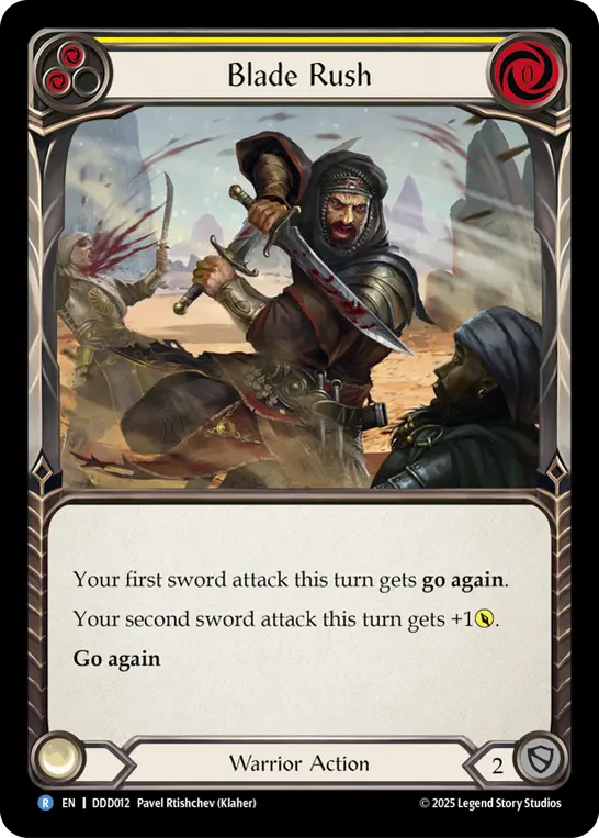 Blade Rush (Yellow) DDD012, carta de Flesh and Blood de Dorinthea Demo Deck