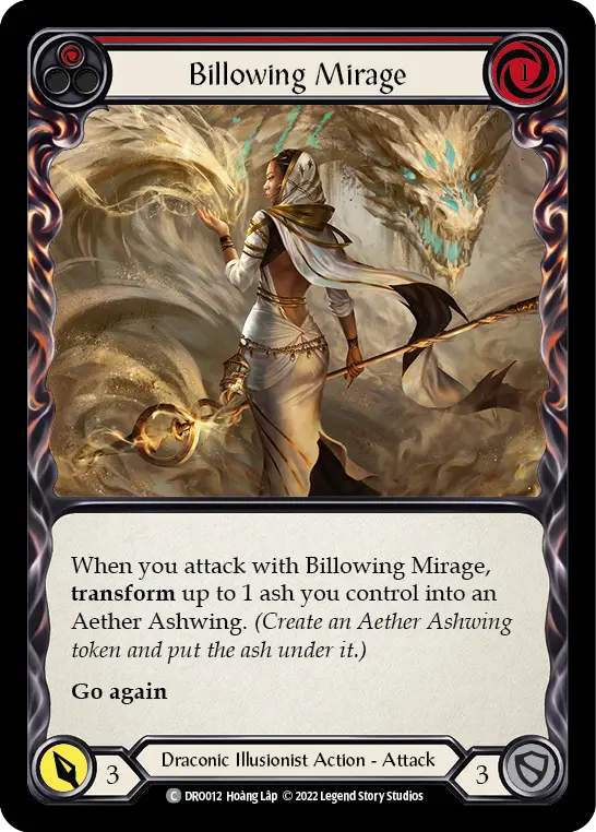 Billowing Mirage (Red) DRO012, carta de Flesh and Blood de Dromai Blitz Deck