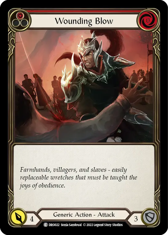 Wounding Blow (Red) DRO022, carta de Flesh and Blood de Dromai Blitz Deck
