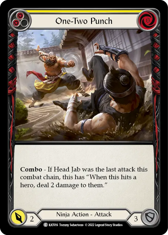 One-Two Punch (Yellow) KAT016, carta de Flesh and Blood de Katsu Blitz Deck