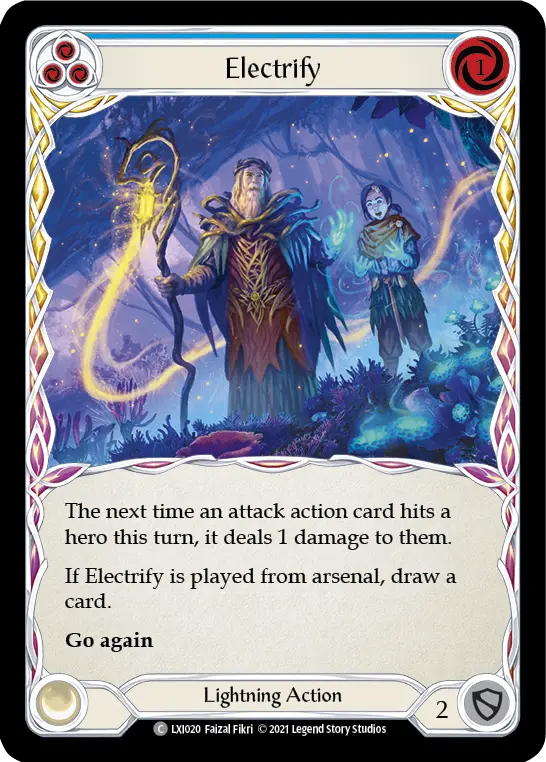Electrify (Blue) LXI020, carta de Flesh and Blood de Lexi Blitz Deck