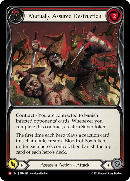 Mutually Assured Destruction (Red) MPA022, carta de Flesh and Blood de Mastery Pack Assassin