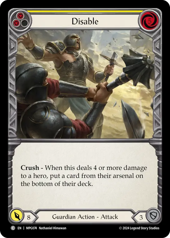 Disable (Yellow) MPG074, carta de Flesh and Blood de Mastery Pack Guardian