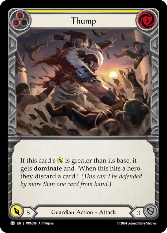 Thump (Yellow) MPG086, carta de Flesh and Blood de Mastery Pack Guardian