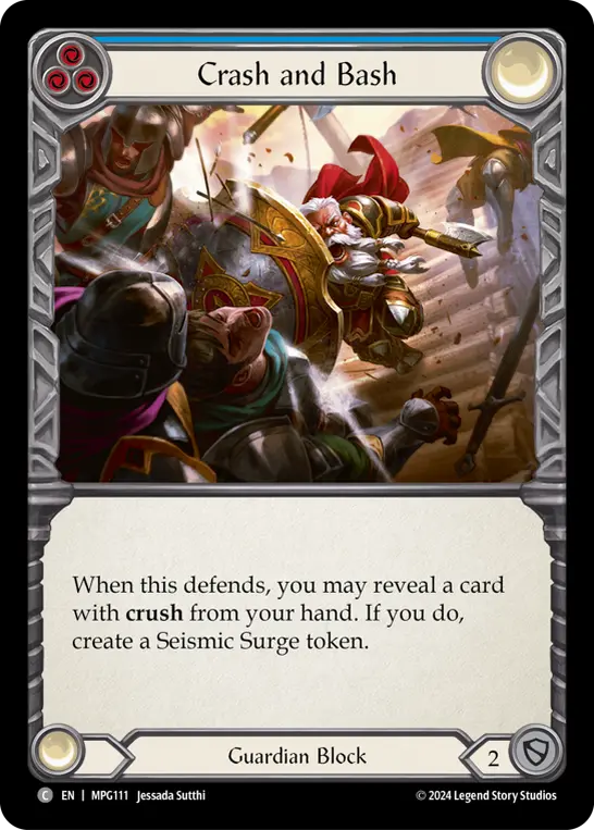 Crash and Bash (Blue) MPG111, carta de Flesh and Blood de Mastery Pack Guardian