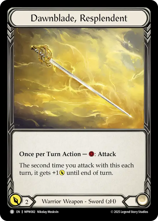 Dawnblade, Resplendent MPW002, carta de Flesh and Blood de Mastery Pack Warrior