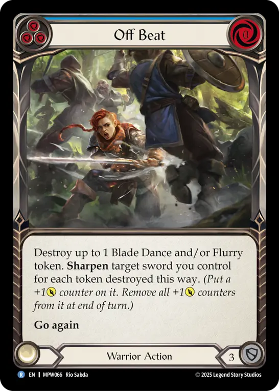 Off Beat (Blue) MPW066, carta de Flesh and Blood de Mastery Pack Warrior