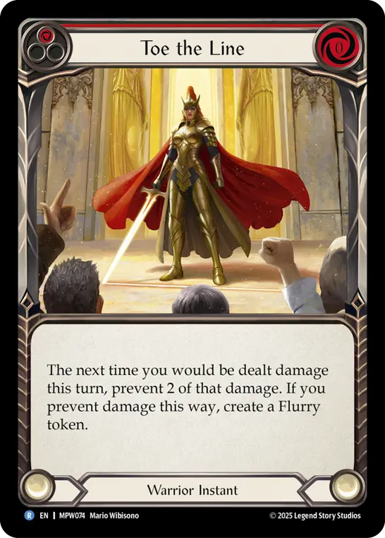 Toe the Line (Red) MPW074, carta de Flesh and Blood de Mastery Pack Warrior