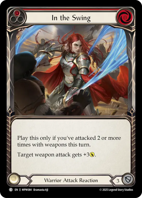 In the Swing (Red) MPW084, carta de Flesh and Blood de Mastery Pack Warrior