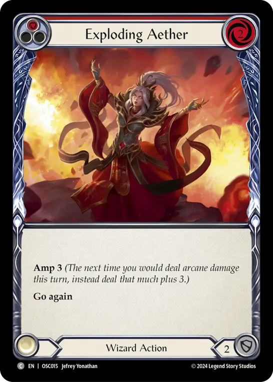 Exploding Aether (Red) OSC015, carta de Flesh and Blood de Oscilio Blitz Deck