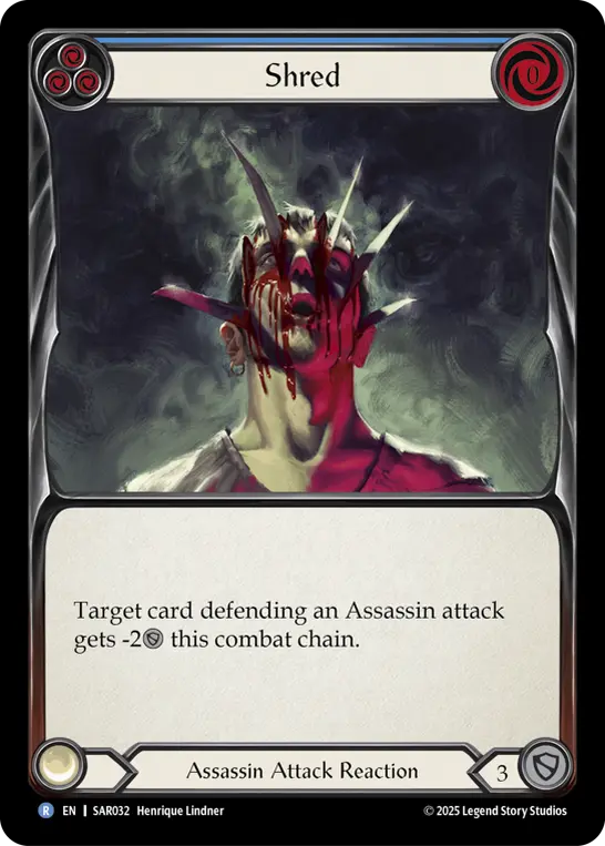 Shred (Blue) SAR032, carta de Flesh and Blood de Silver Age Chapter 2 - Arakni, Web of Deceit