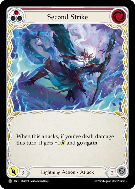 Second Strike (Red) SBA020, carta de Flesh and Blood de Silver Age Chapter 3 - Briar