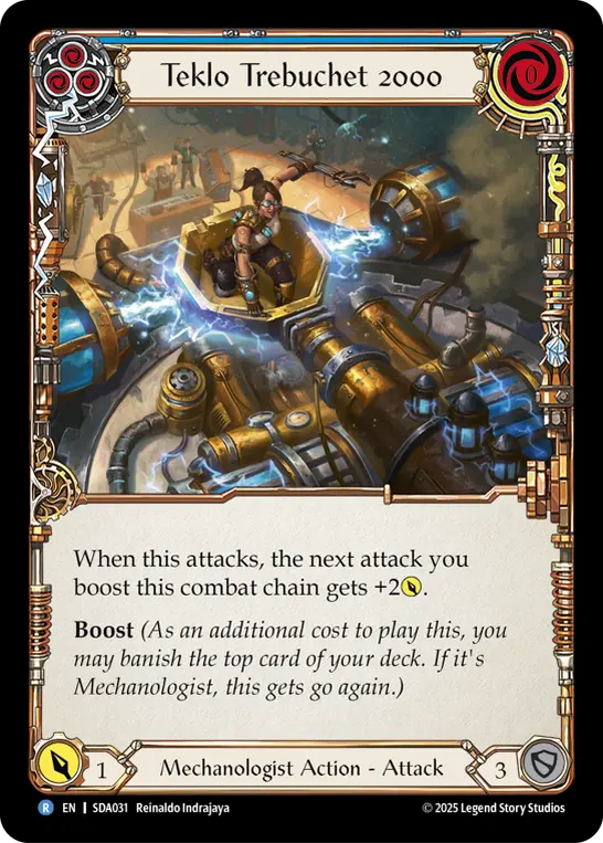 Teklo Trebuchet 2000 (Blue) SDA031, carta de Flesh and Blood de Silver Age Chapter 1 - Dash